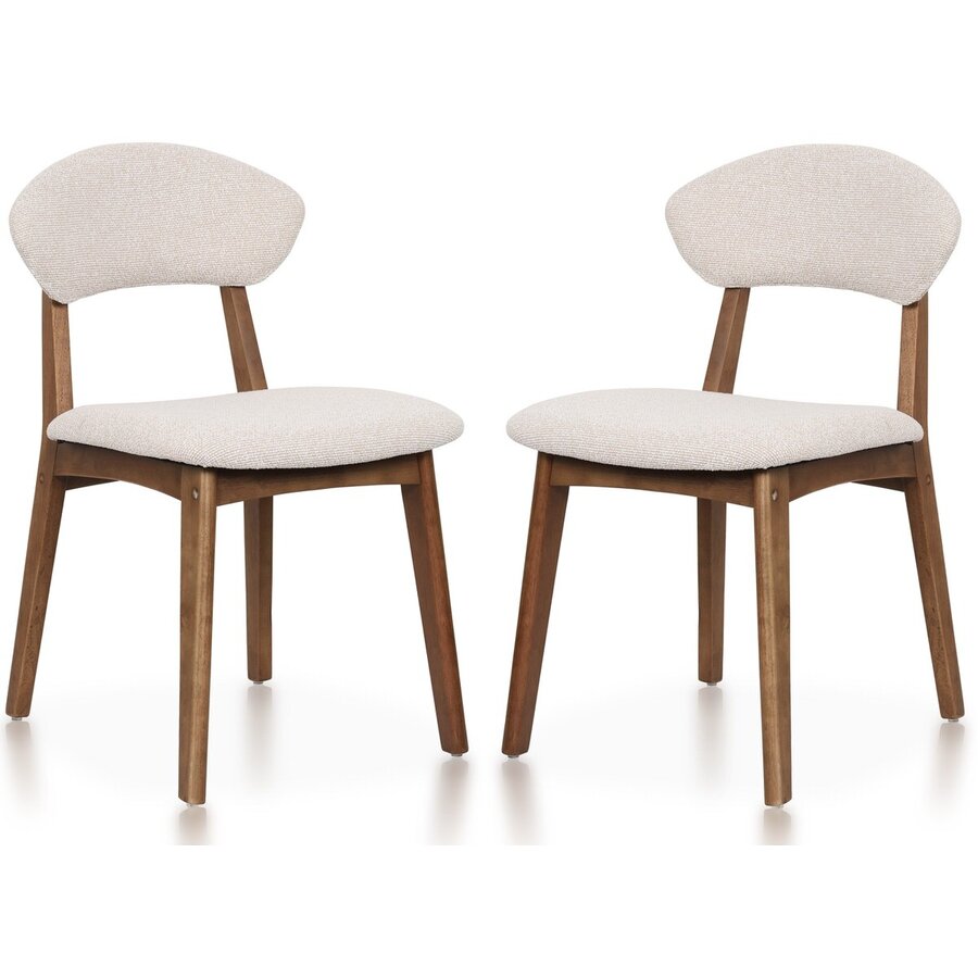 Rupert Eetkamerstoel Walnoot/Beige Rupert Eetkamerstoel Walnoot/Beige