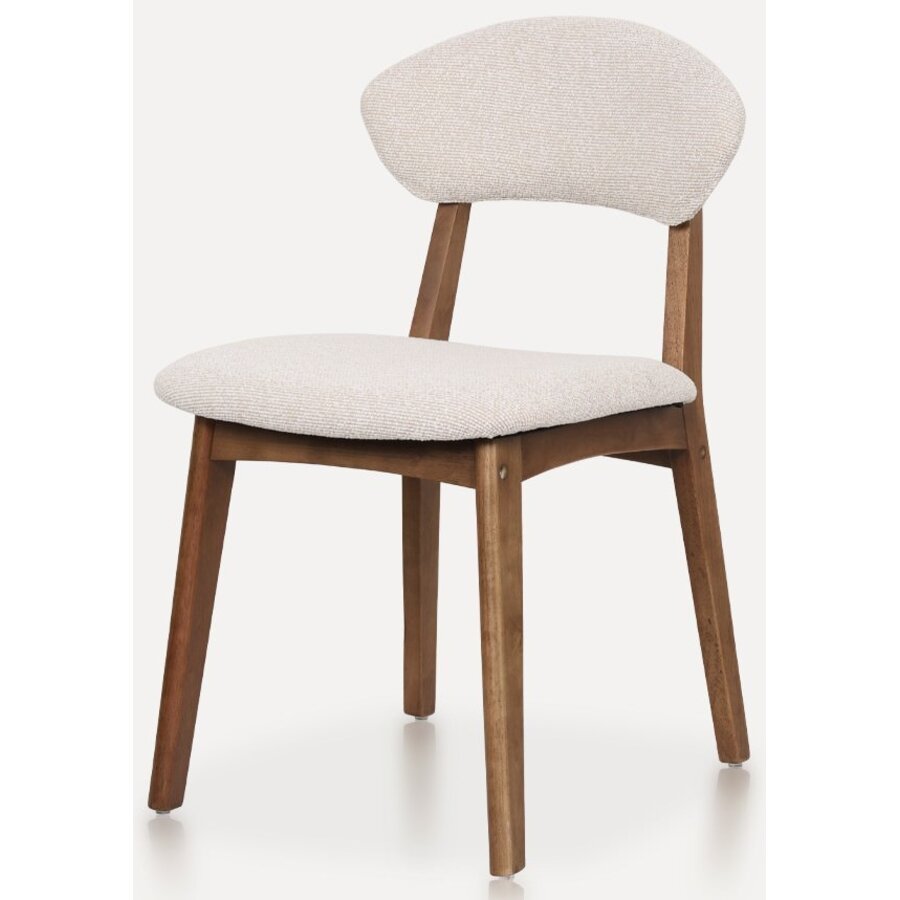 Rupert Eetkamerstoel Walnoot/Beige Rupert Eetkamerstoel Walnoot/Beige