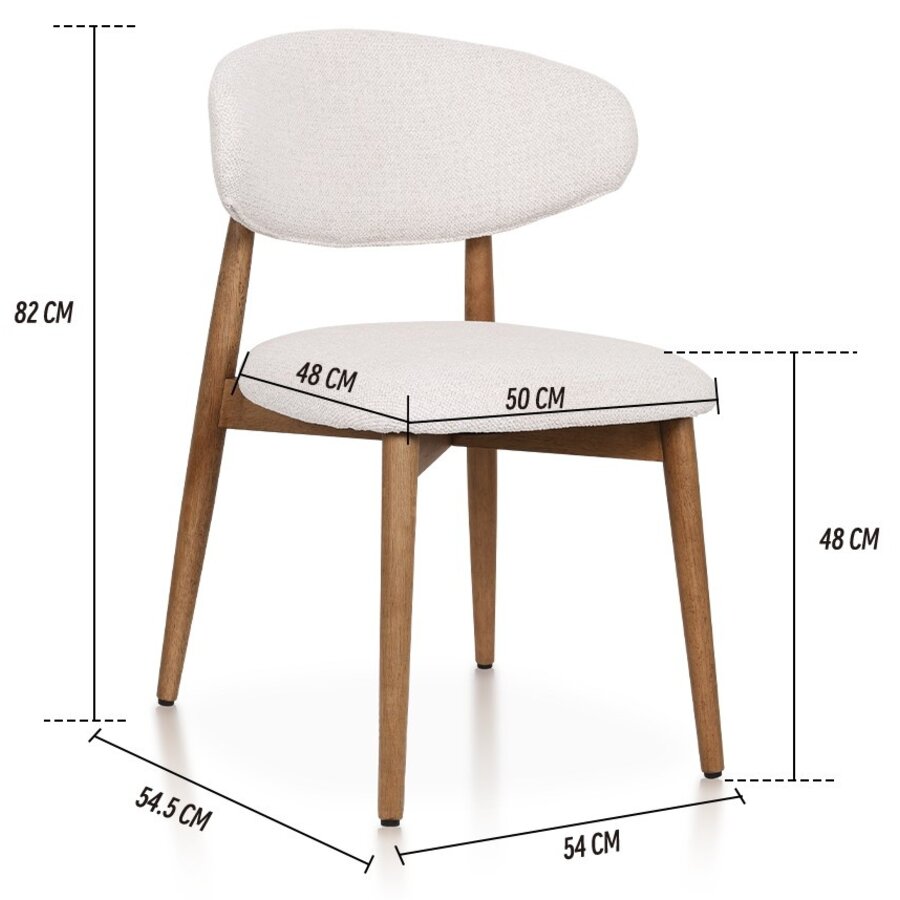 Daphne Eetkamerstoel Natural/Beige