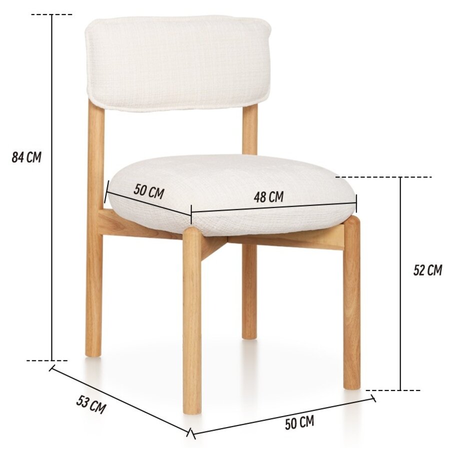 Felix Eetkamerstoel Walnoot/Creme