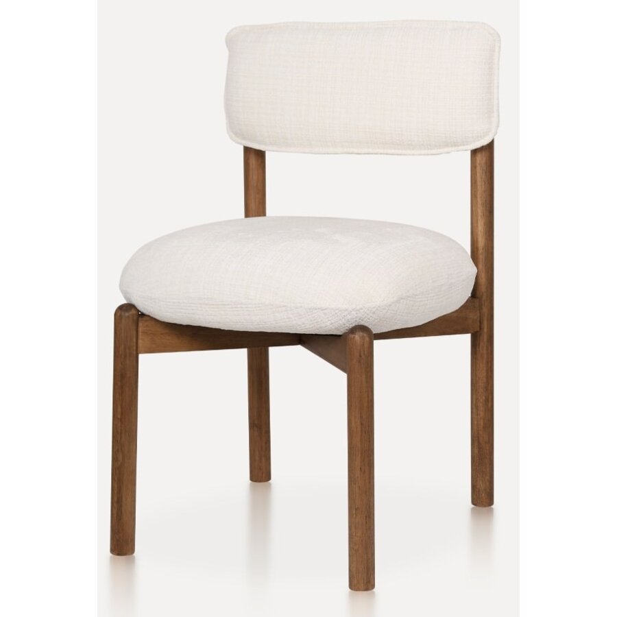 Felix Eetkamerstoel Walnoot/Creme