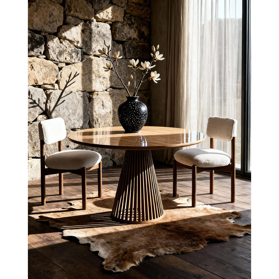 Felix Eetkamerstoel Walnoot/Creme