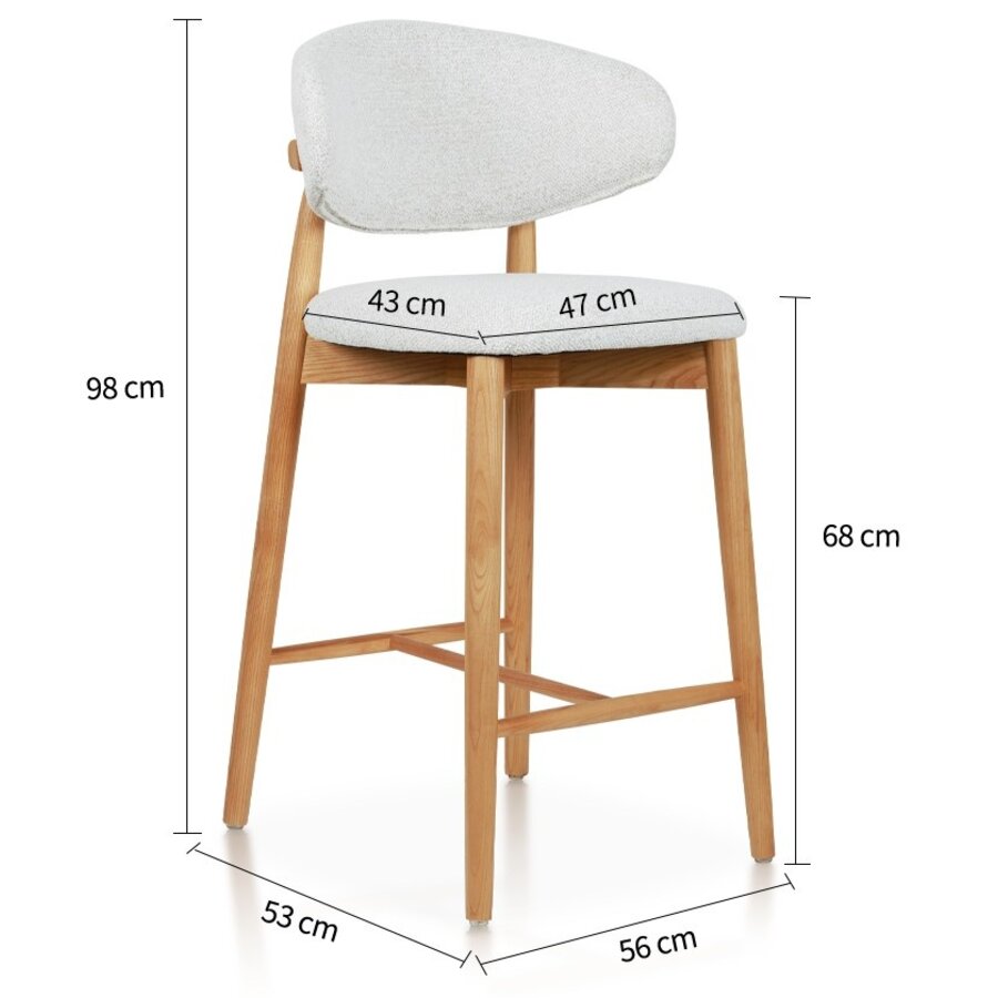 Della Barstoel Natural/Wit