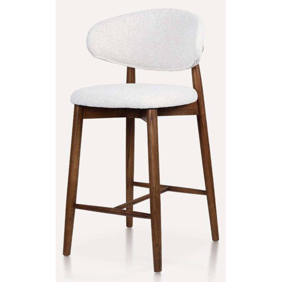 Della Barstoel Walnoot/Wit