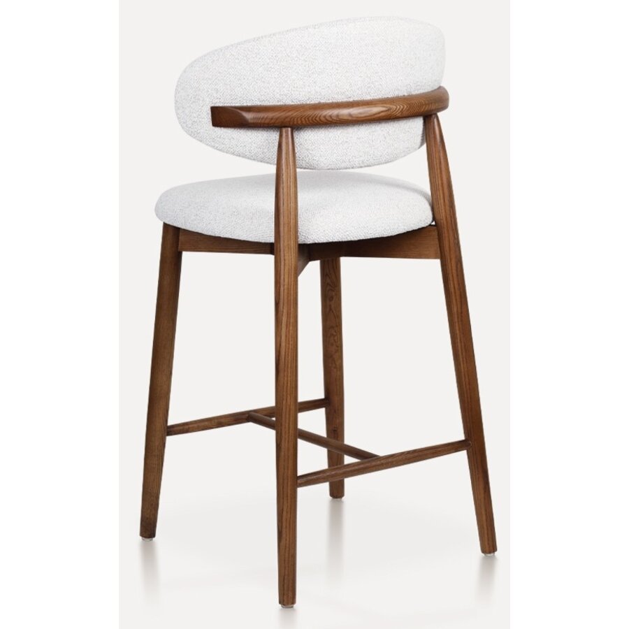 Della Barstoel Walnoot/Wit