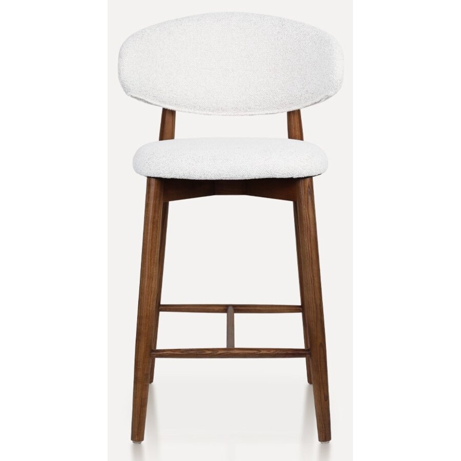 Della Barstoel Walnoot/Wit