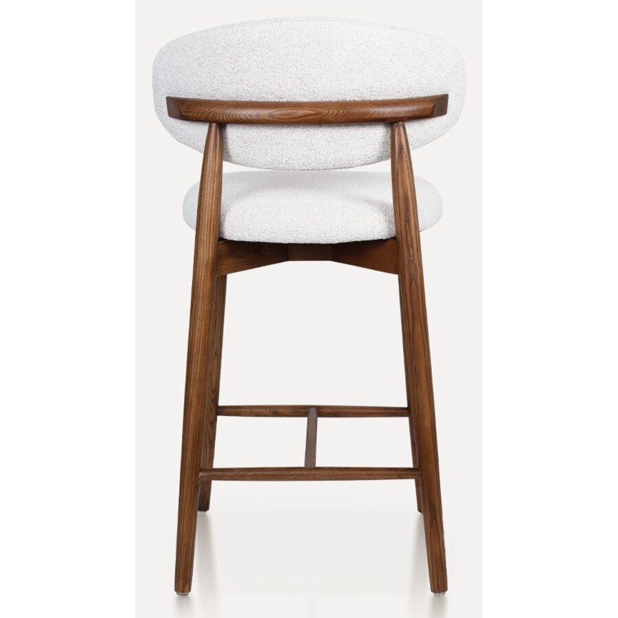 Della Barstoel Walnoot/Wit