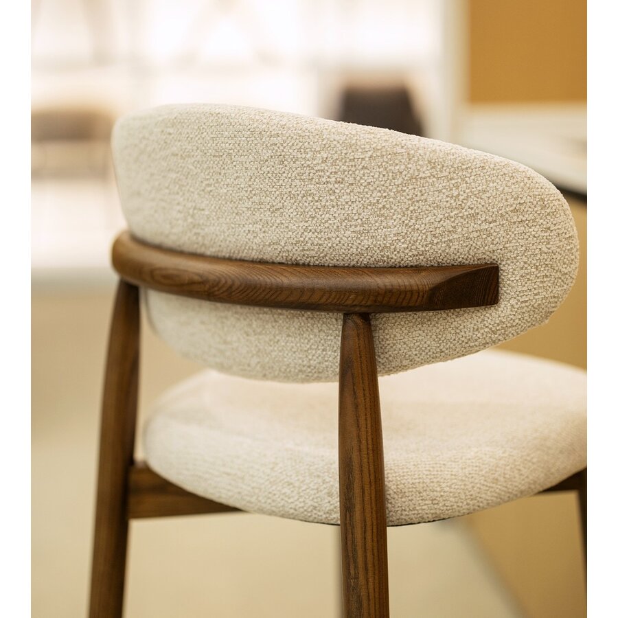 Della Barstoel Walnoot/Wit