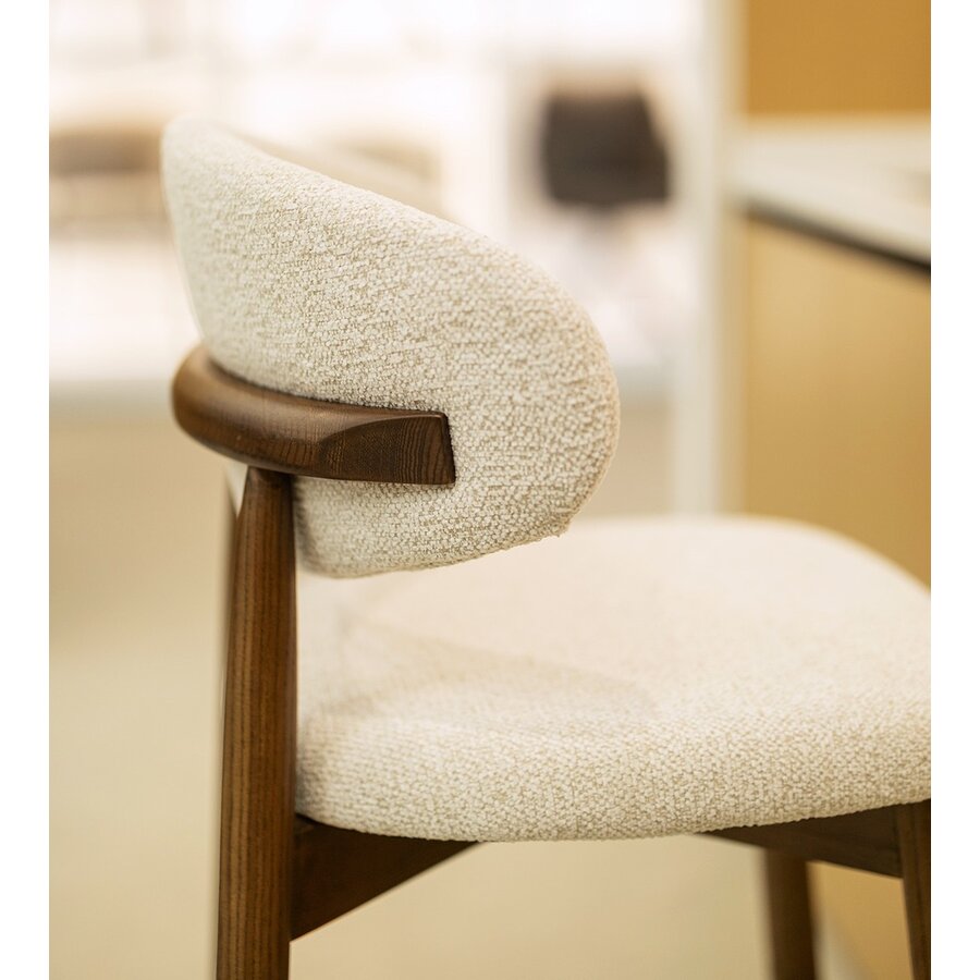 Della Barstoel Walnoot/Wit