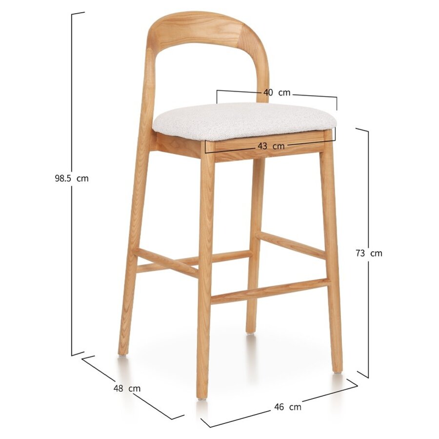 Lilah Barstoel Natural/Wit Lilah Barstoel Natural/Wit