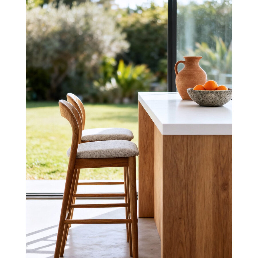 Lilah Barstoel Natural/Wit Lilah Barstoel Natural/Wit