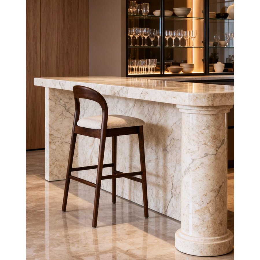 Lilah Barstoel Walnoot/Wit Lilah Barstoel Walnoot/Wit