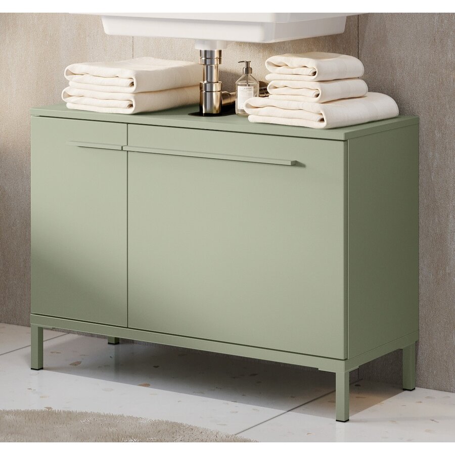 Laurino Taupe Groen Wastafelonderkast 80 cm