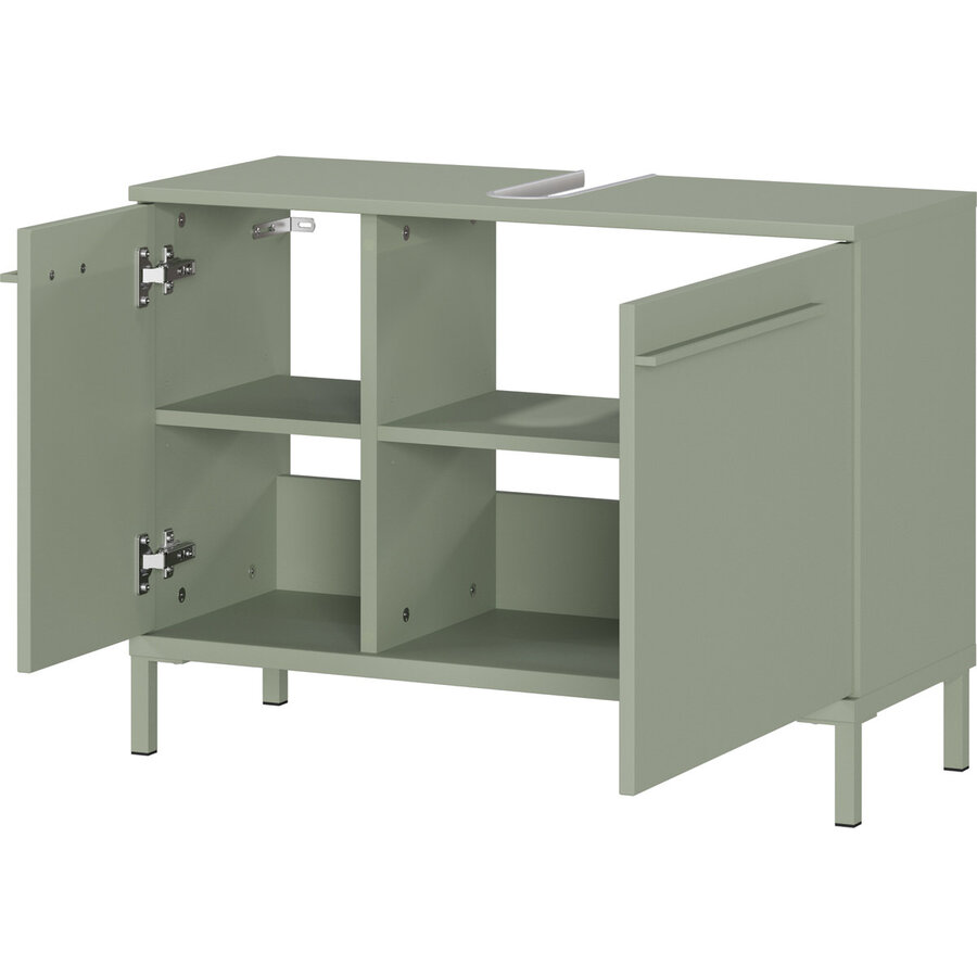 Laurino Taupe Groen Wastafelonderkast 80 cm