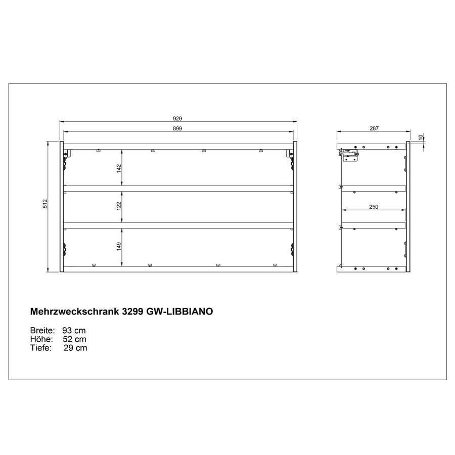 Libbiano Wit/Eiken Schoenenkast 2-Deuren