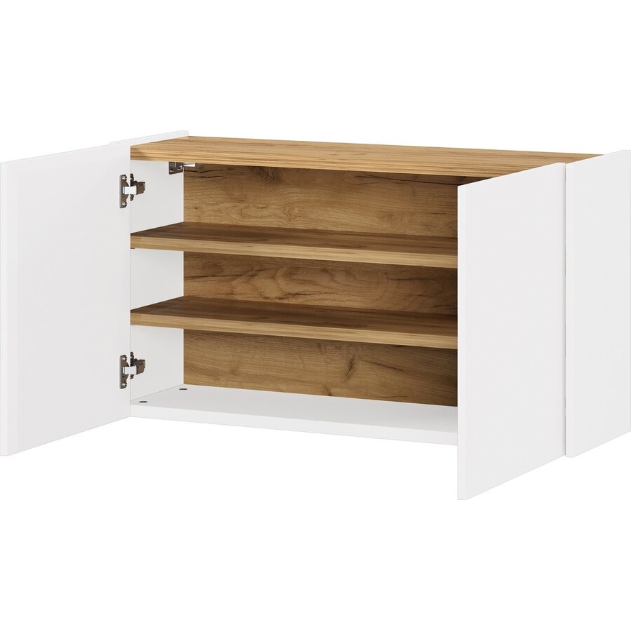 Libbiano Wit/Eiken Schoenenkast 2-Deuren