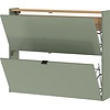 Ameca Taupe Groen / Eiken Schoenenkast 2-Kleppen W100 cm