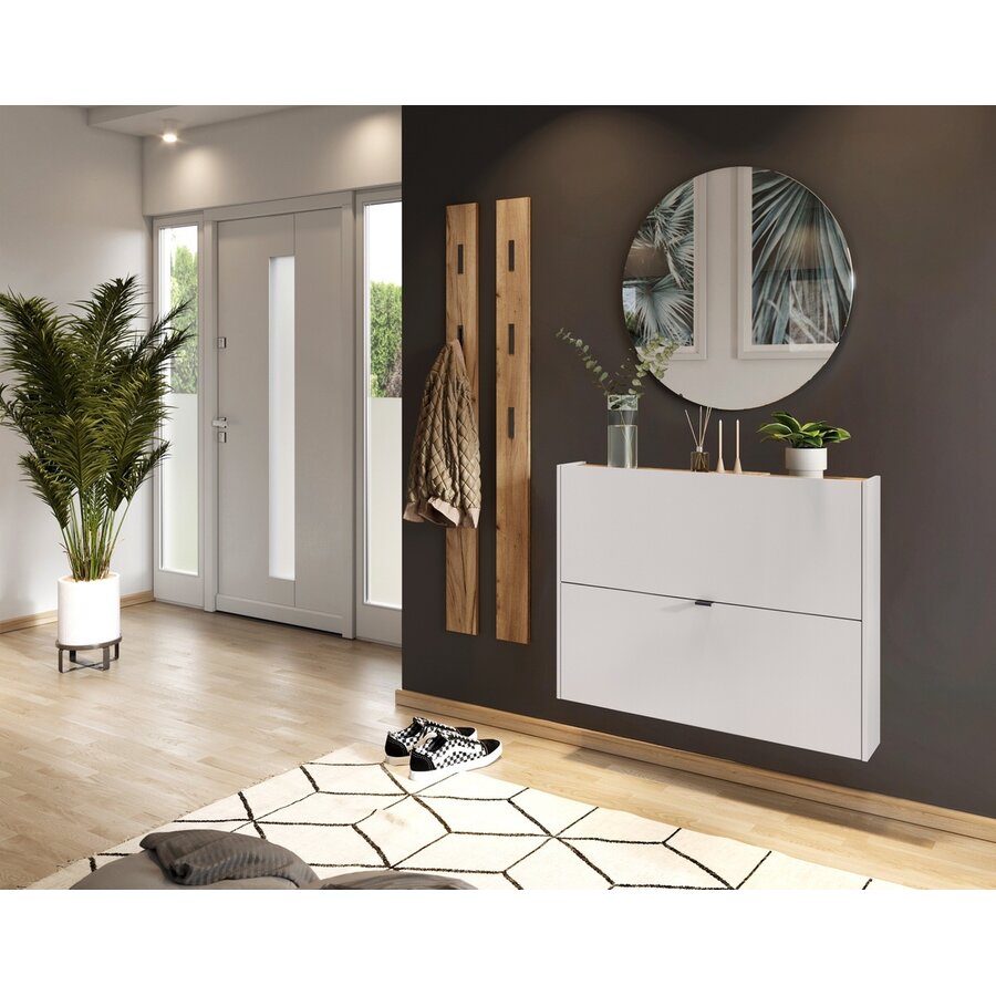 Ameca Cashmere / Eiken Schoenenkast 2-Kleppen W100 cm