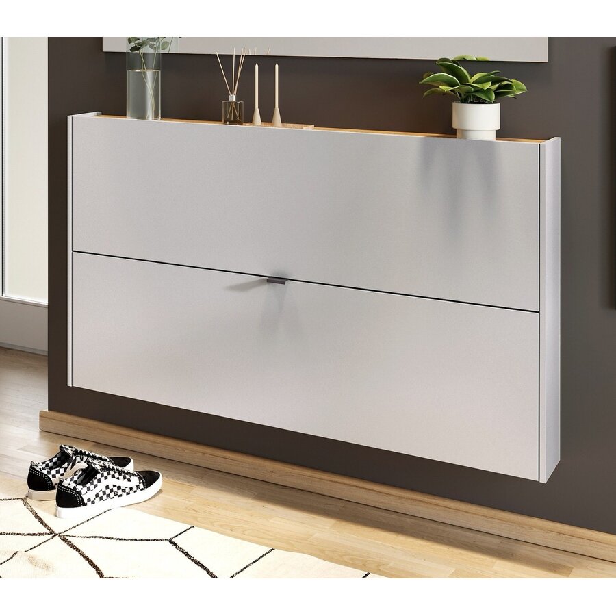 Ameca Cashmere / Eiken Schoenenkast 2-Kleppen W140 cm