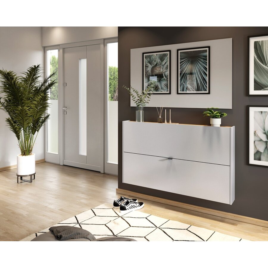 Ameca Cashmere / Eiken Schoenenkast 2-Kleppen W140 cm