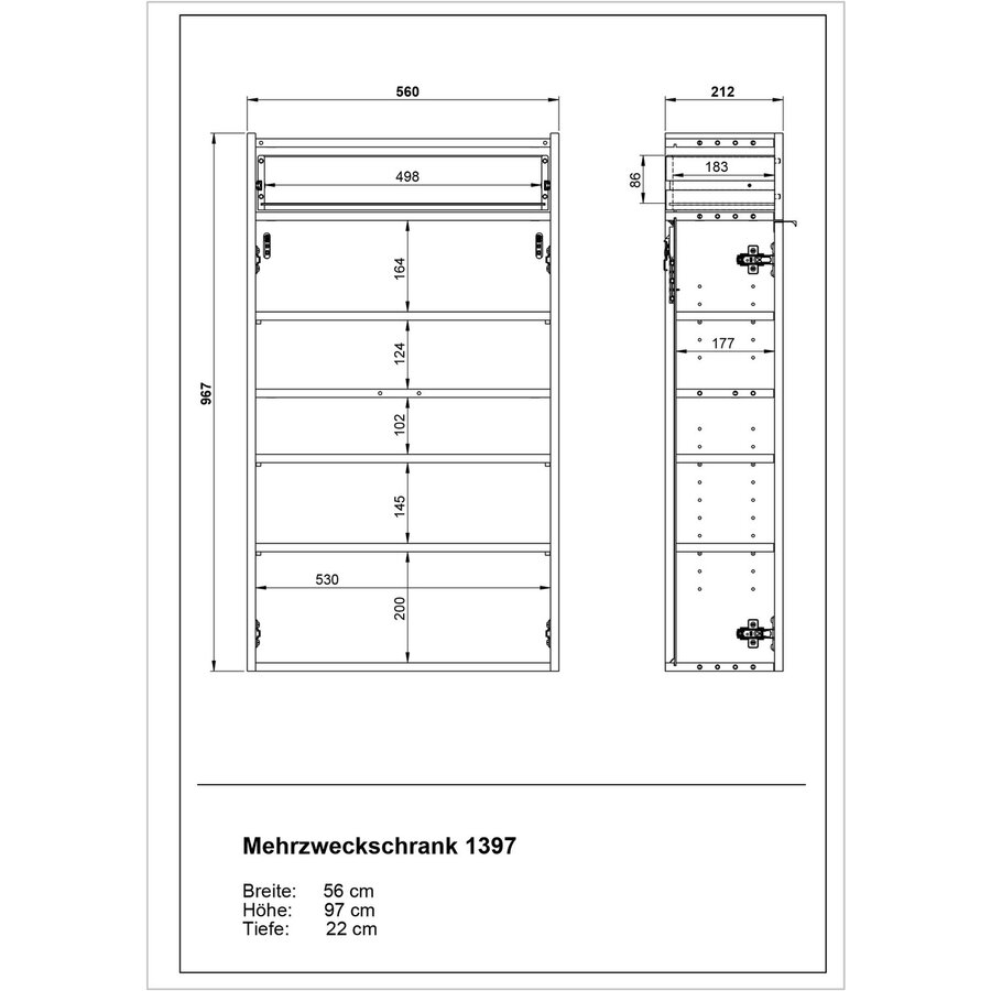 Ameca Cashmere / Eiken Schoenenkast Hoog Ameca Cashmere / Eiken Schoenenkast Hoog