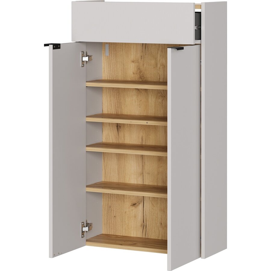 Ameca Cashmere / Eiken Schoenenkast Hoog Ameca Cashmere / Eiken Schoenenkast Hoog