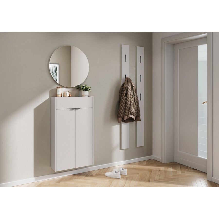 Ameca Cashmere / Eiken Schoenenkast Hoog Ameca Cashmere / Eiken Schoenenkast Hoog