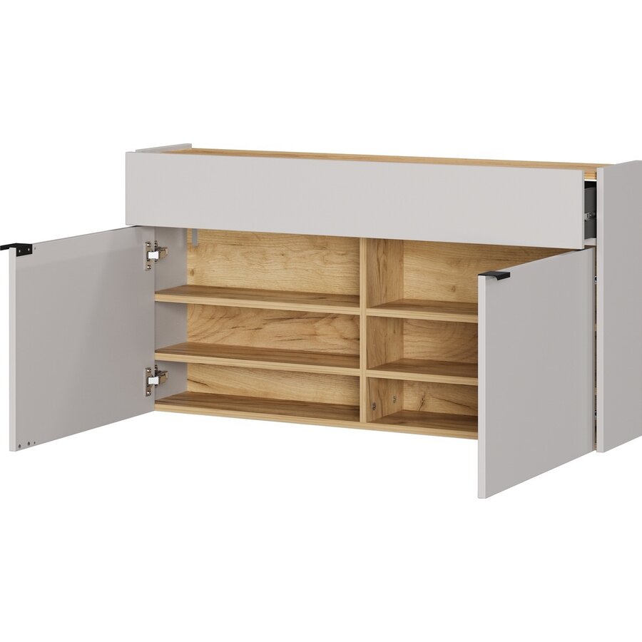 Ameca Cashmere / Eiken Schoenenkast Laag Ameca Cashmere / Eiken Schoenenkast Laag