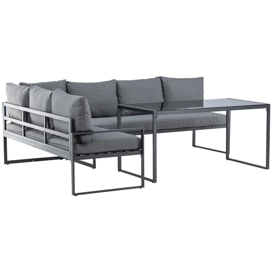 Zingaro Hoek Loungeset Zwart/Grijs