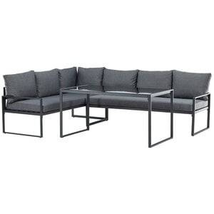 Hjem Interiors Zingaro Hoek Loungeset Zwart/Grijs