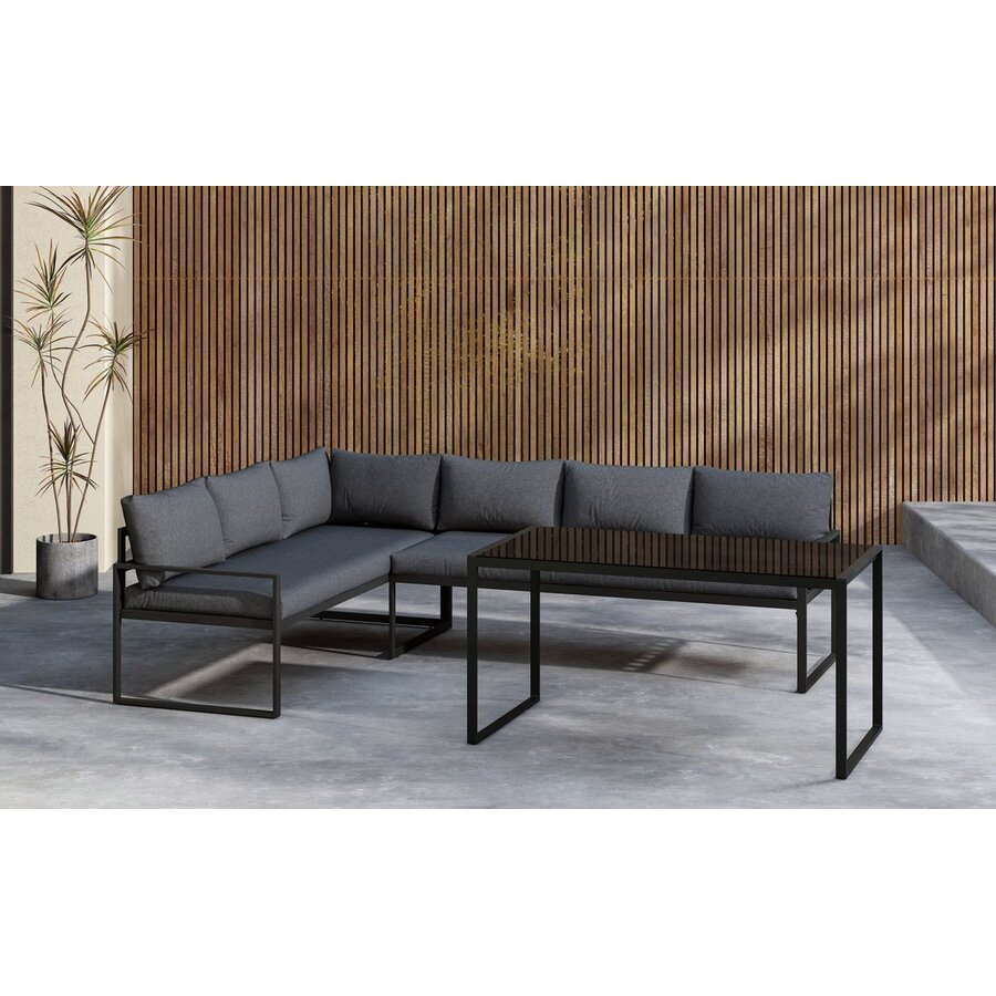 Zingaro Hoek Loungeset Zwart/Grijs