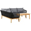 Chania Hoek Loungeset Zwart/Acacia Chania Hoek Loungeset Zwart/Acacia