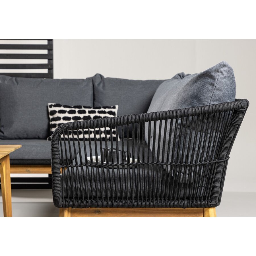 Chania Hoek Loungeset Zwart/Acacia Chania Hoek Loungeset Zwart/Acacia