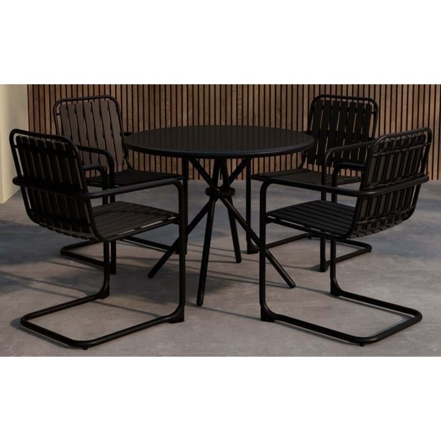 Chios Ronde Eetkamerset Zwart Chios Ronde Eetkamerset Zwart