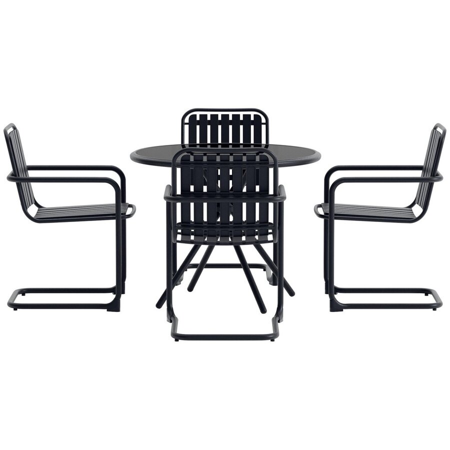 Chios Ronde Eetkamerset Zwart Chios Ronde Eetkamerset Zwart