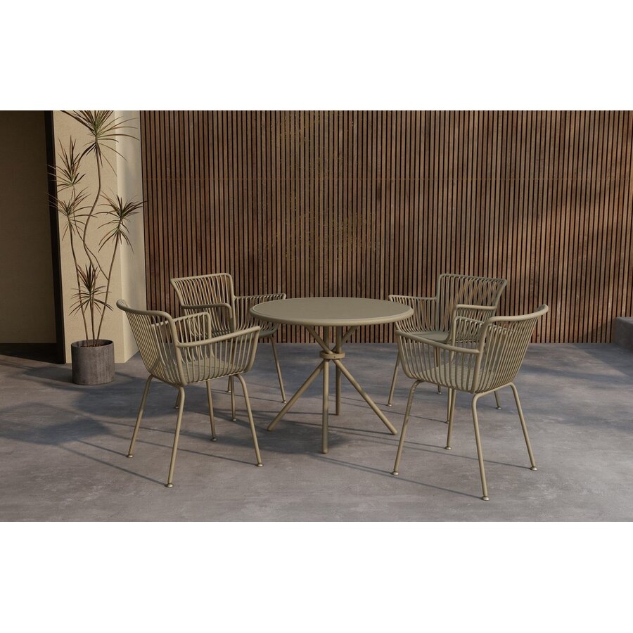 Sifnos Ronde Eetkamerset Beige