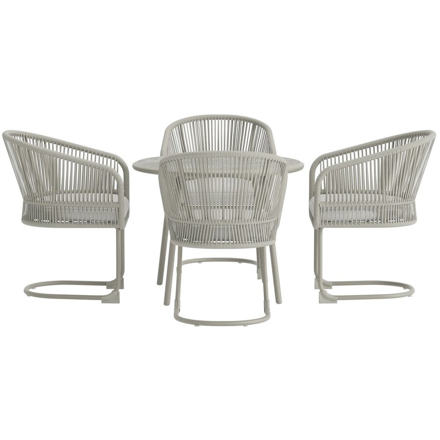 Tilos Ronde Eetkamerset Beige/Lichtgrijs Tilos Ronde Eetkamerset Beige/Lichtgrijs