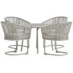 Hjem interiors Tilos Ronde Eetkamerset Beige/Lichtgrijs Hjem interiors Tilos Ronde Eetkamerset Beige/Lichtgrijs