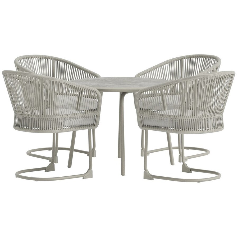 Tilos Ronde Eetkamerset Beige/Lichtgrijs Tilos Ronde Eetkamerset Beige/Lichtgrijs