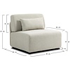 Mia Beige 1-Zits Modulair Bank