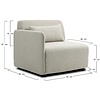 Mia Beige 1-Zits Modulair Bank Links