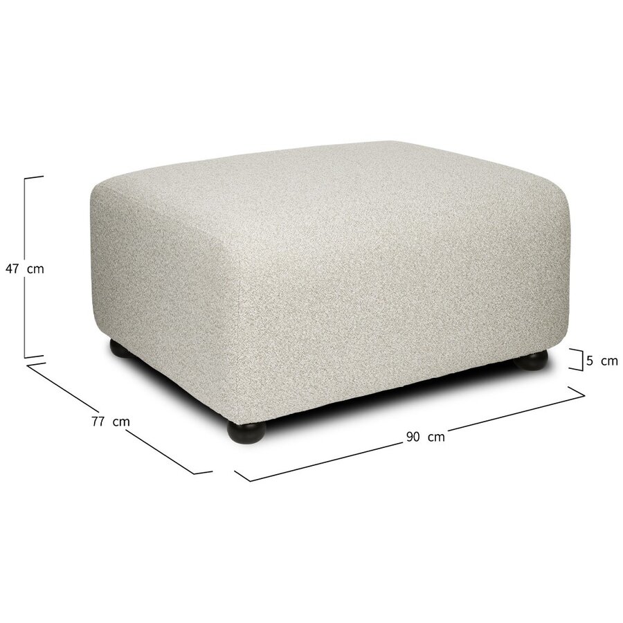 Mia Beige Ottoman