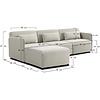 Mia Beige 3-Zits Bank met Ottoman