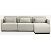 Mia Beige 3-Zits Bank met Ottoman