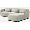Mia Beige 3-Zits Bank met Ottoman