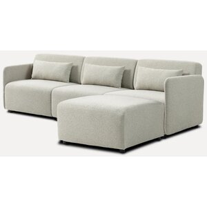 Hjem interiors Mia Beige 3-Zits Bank met Ottoman