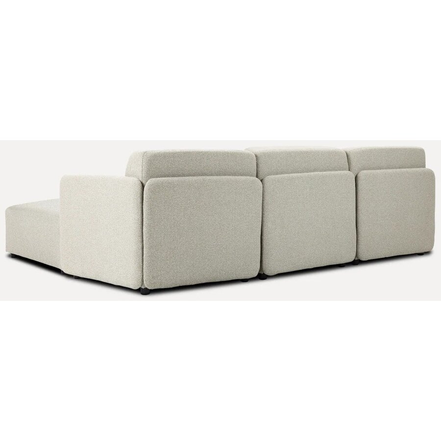 Mia Beige 3-Zits Bank met Ottoman