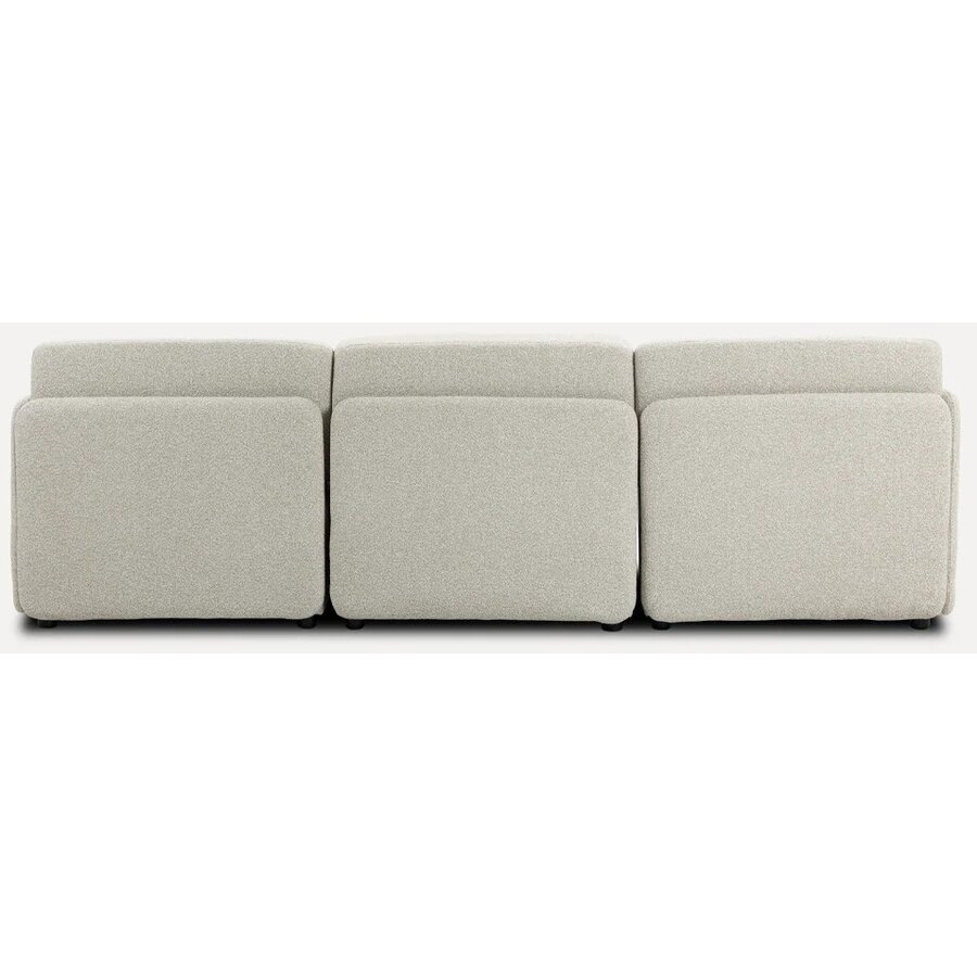 Mia Beige 3-Zits Bank met Ottoman