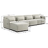 Mia Beige 4-Zits Bank met Ottoman Mia Beige 4-Zits Bank met Ottoman