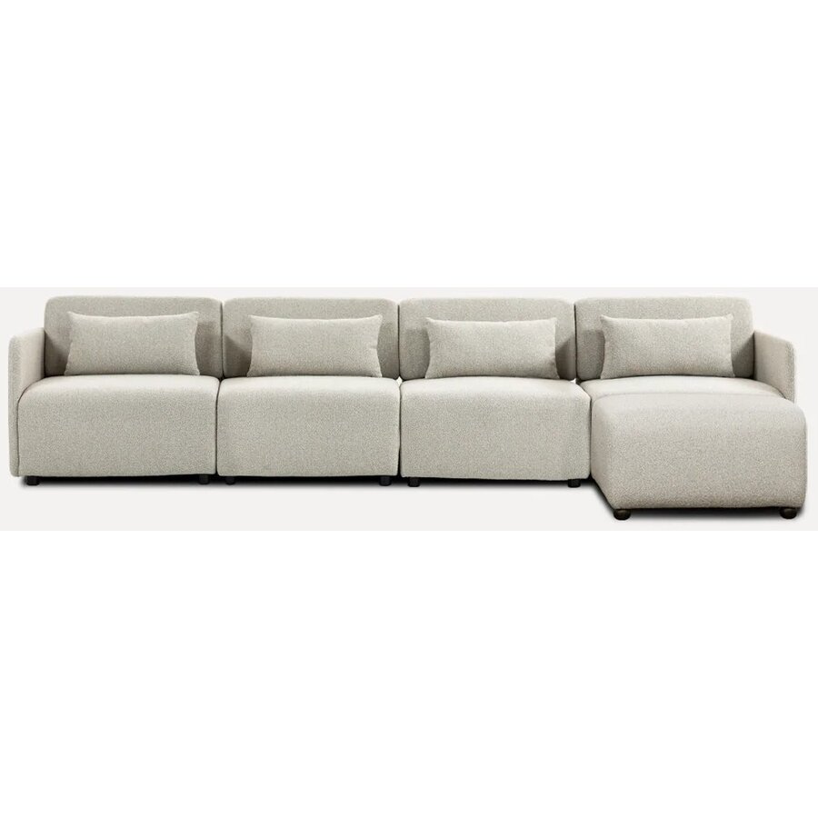 Mia Beige 4-Zits Bank met Ottoman Mia Beige 4-Zits Bank met Ottoman